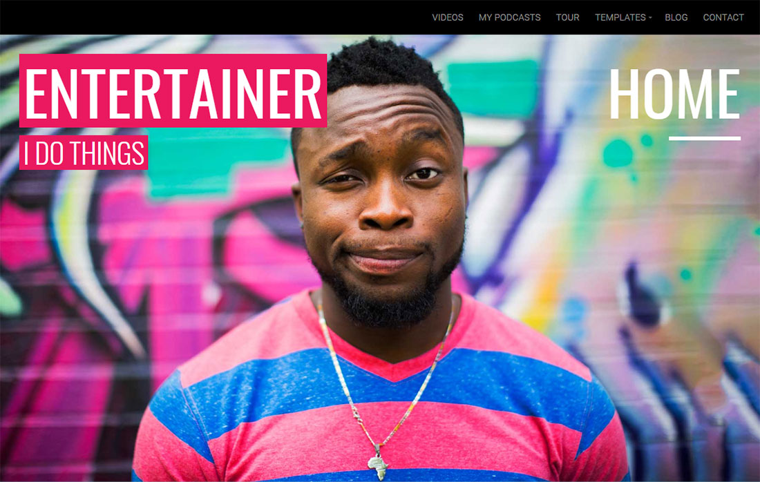 Modèle de site Web d'acteur de divertissement