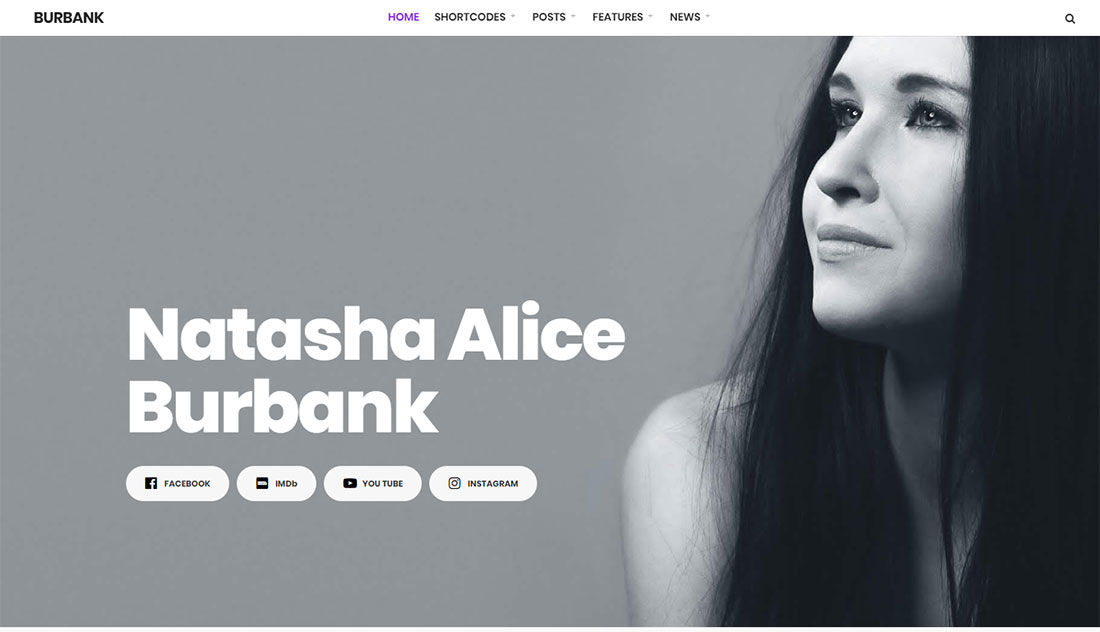 Modèle de site Web d'acteur de Burbank