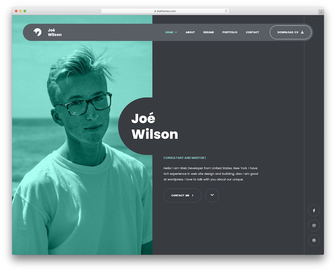mon modèle html de site Web d'acteur