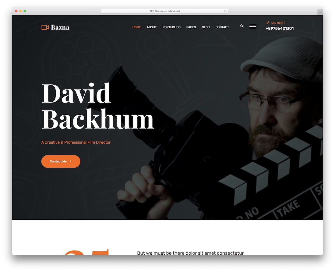 modèle de site Web d'acteur bazna