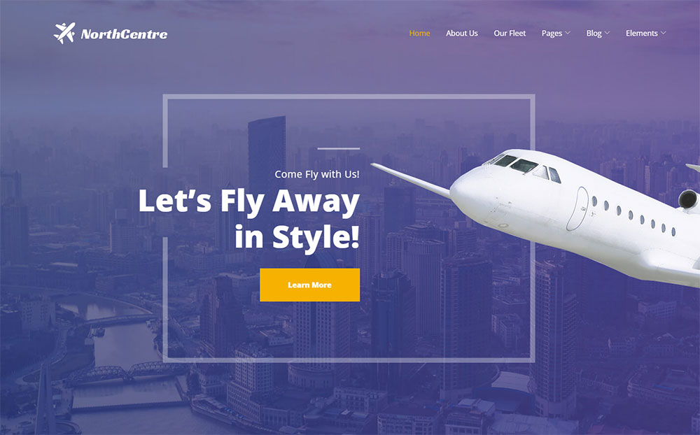 North Center - ธีม WordPress สายการบินส่วนตัว