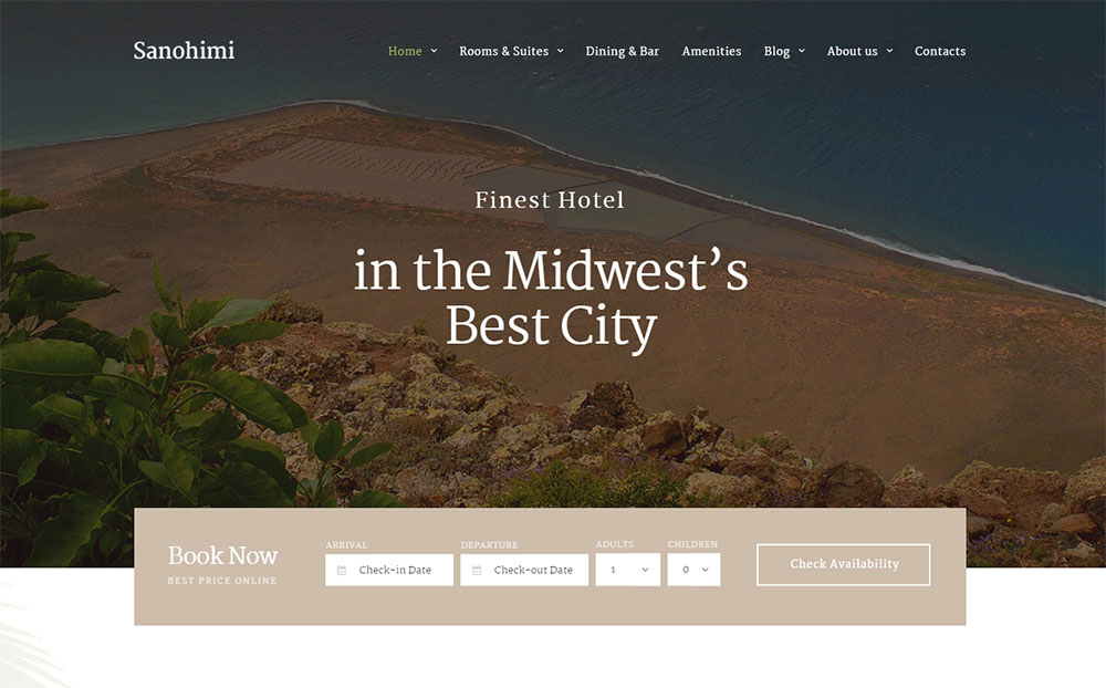 เทมเพลต WordPress ของ Sanohimi Exotic Hotel