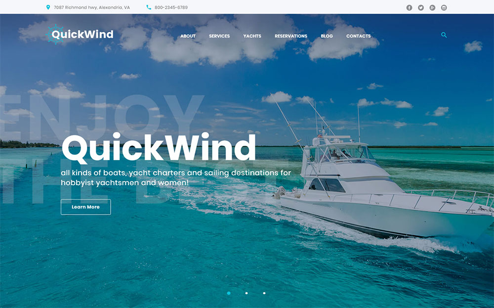 ธีม WordPress เรือยอชท์ & Voyage Charter