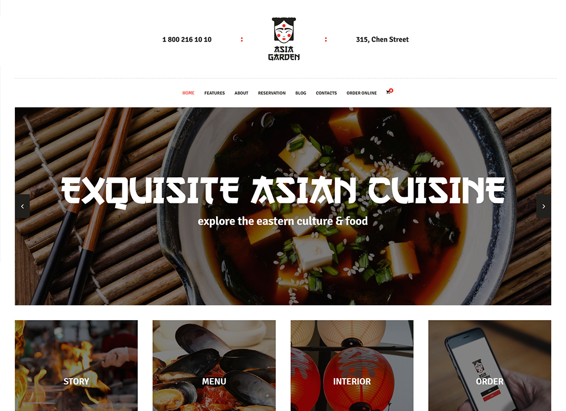 亞洲花園 - 亞洲美食餐廳 WordPress 主題