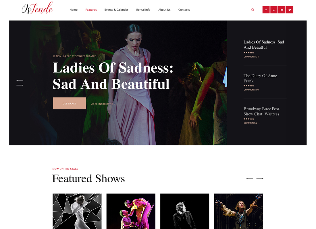 OsTende - 劇院 WordPress 主題