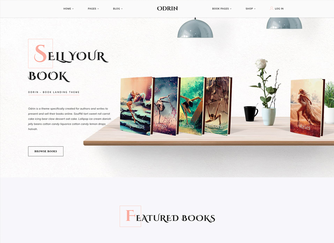 โอดริน | หนังสือขายธีม WordPress สำหรับนักเขียนและผู้แต่ง