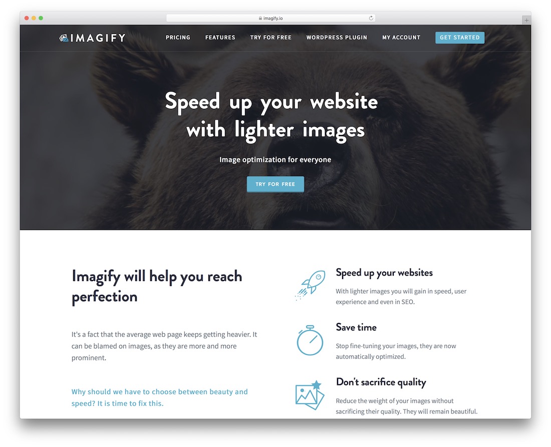 ferramenta de web design imagify