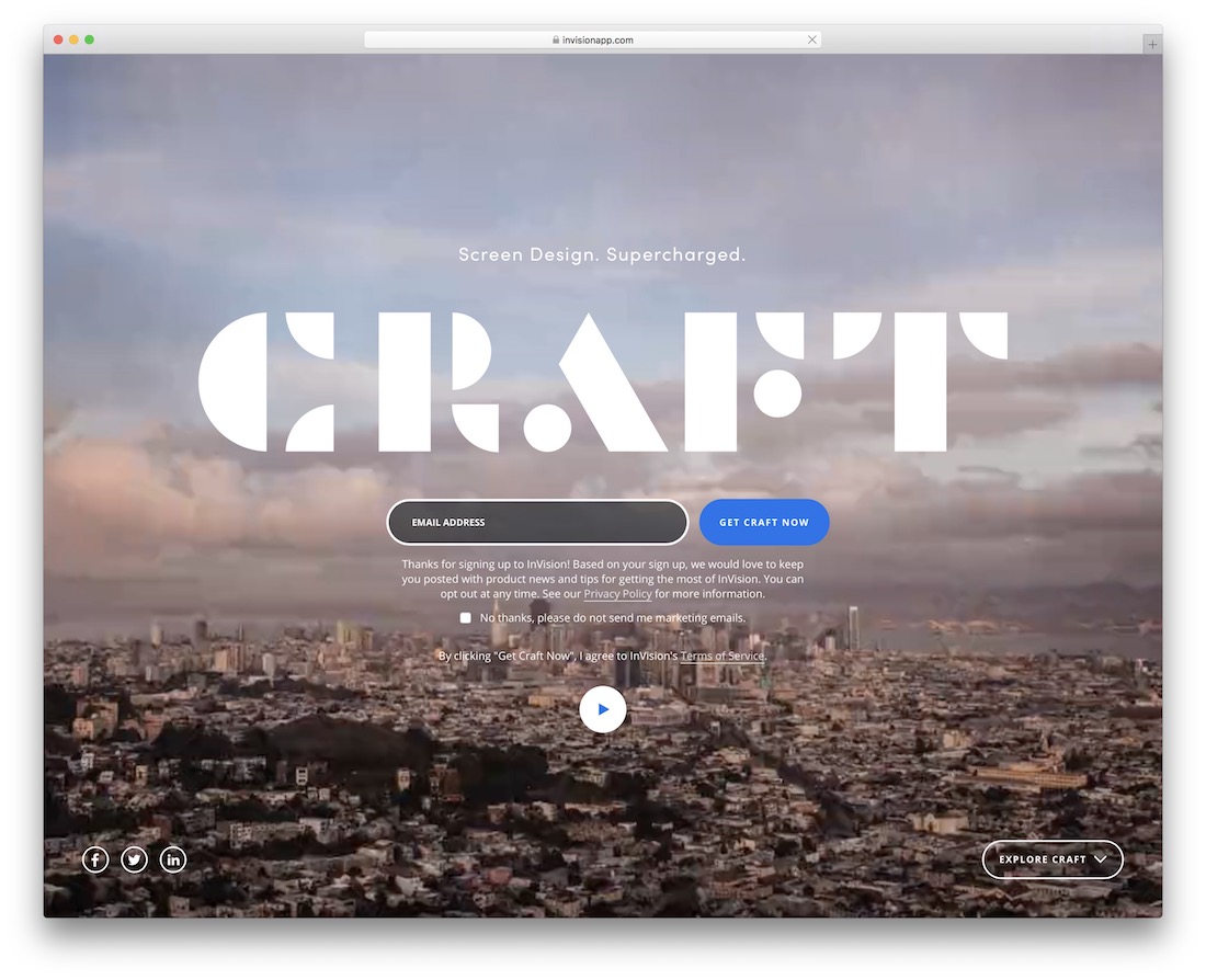 craft by invision labs ferramenta de web design