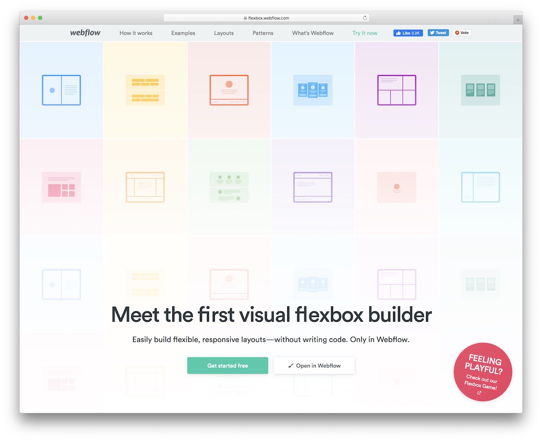 ferramenta de design da web de fluxo da web
