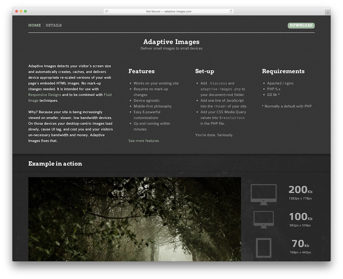 ferramenta de web design de imagens adaptáveis