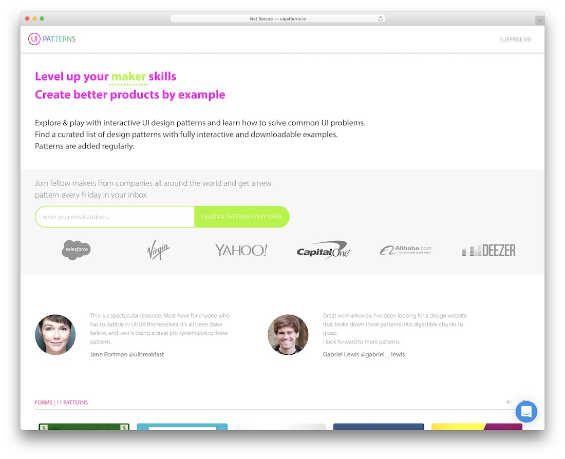 ferramenta de web design uipatterns