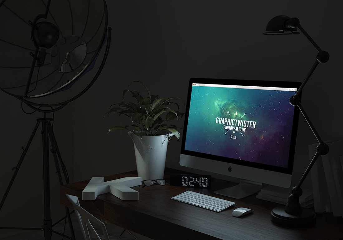 Mockup iMac grátis e brilhante para PSD