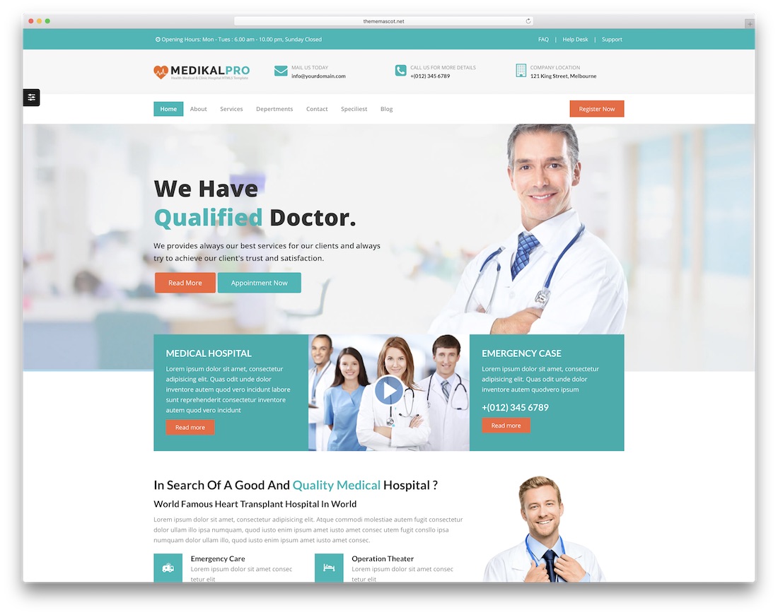 modèle de site Web de médecin medikalpro