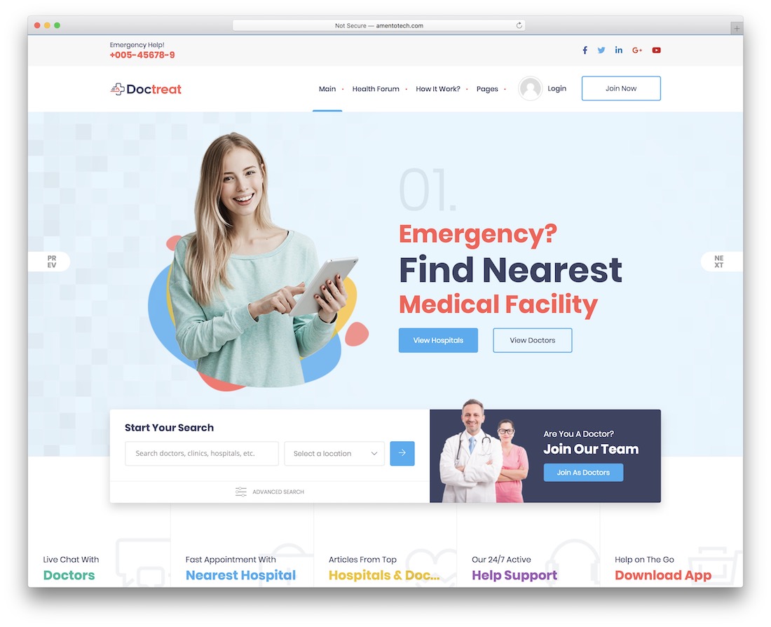 modèle de site Web de docteur doctreat