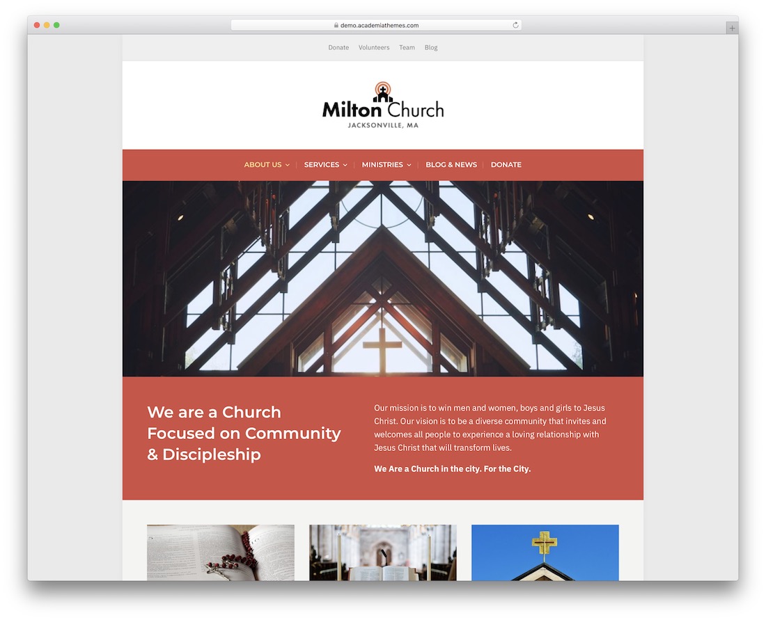 milton lite 免費教堂 wordpress 主題