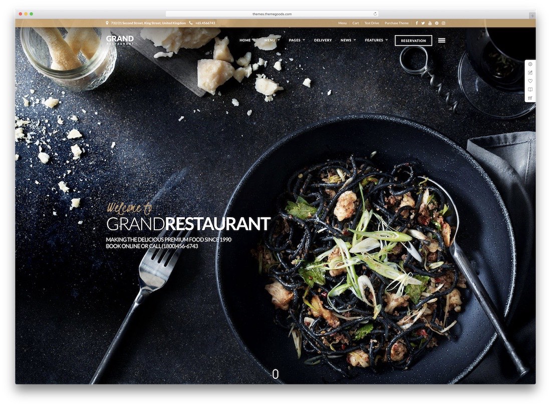 mare restaurant cea mai bună temă de wordpress pentru catering