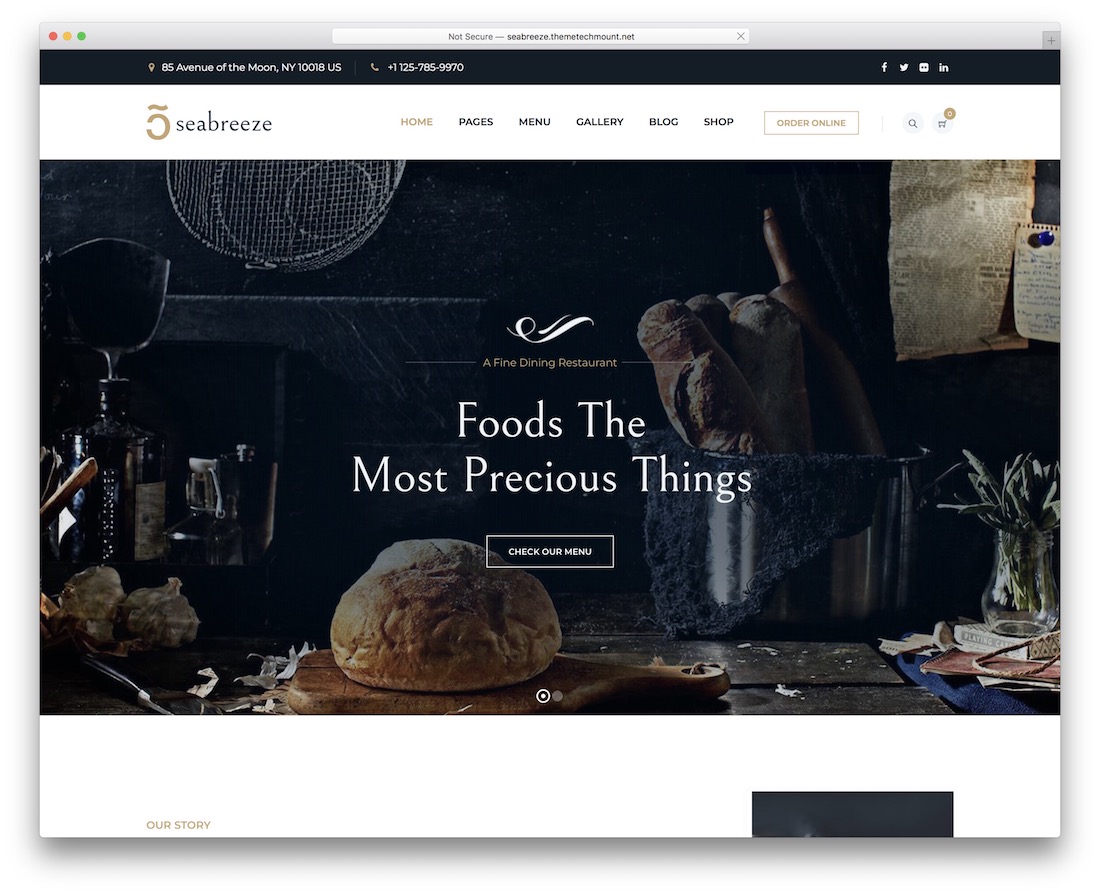 seabreeze catering wordpress tema