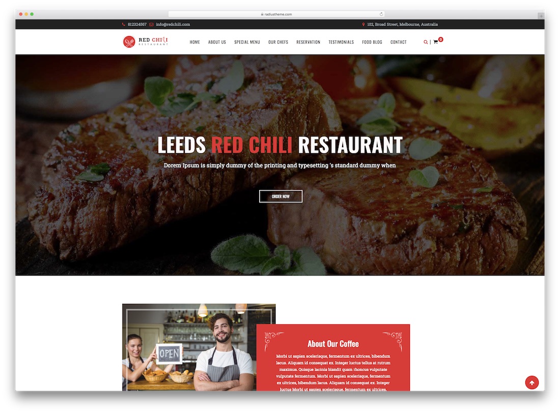 redchili catering wordpress theme