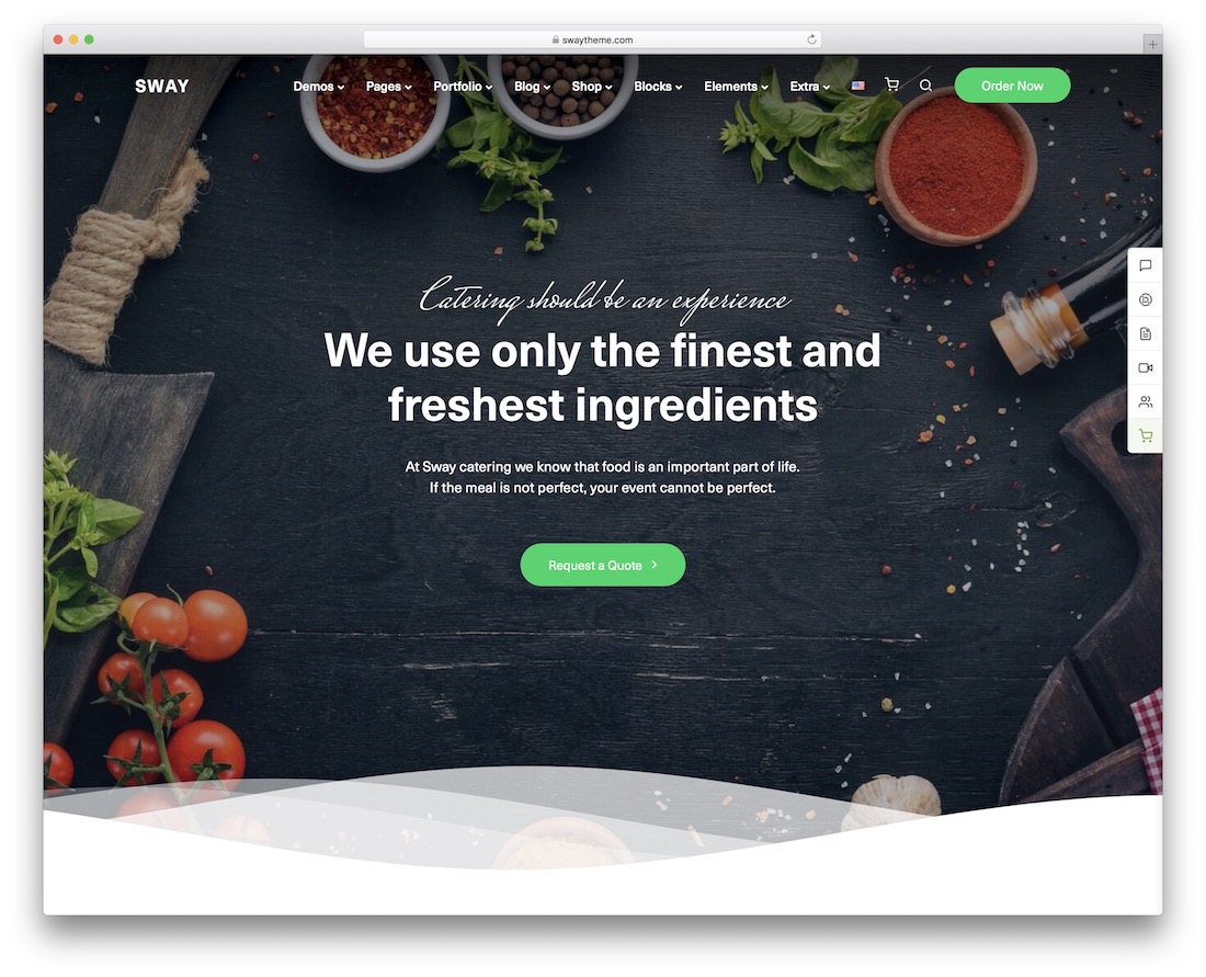 sway catering tema wordpress
