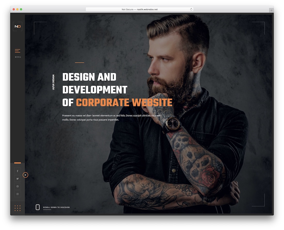 șablon site web personal nastik