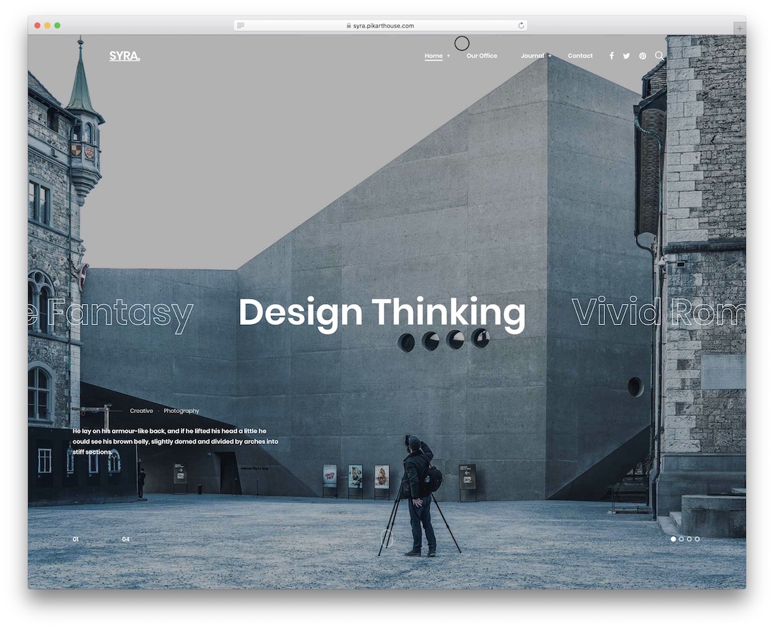 modelo de site mínimo syra