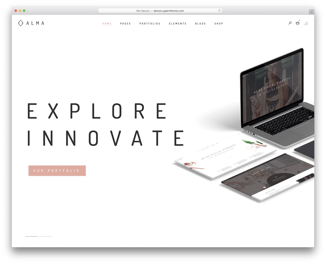 modelo de website alma minimal