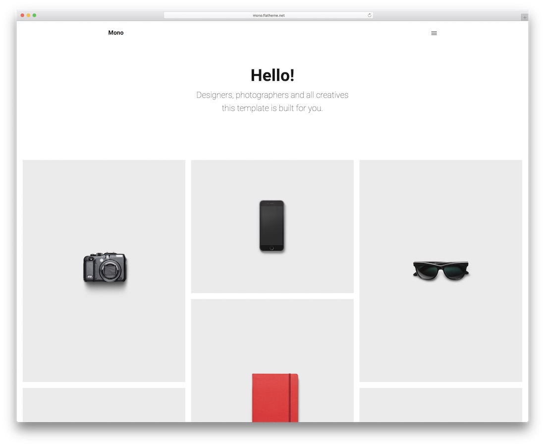 modelo de site mono minimal