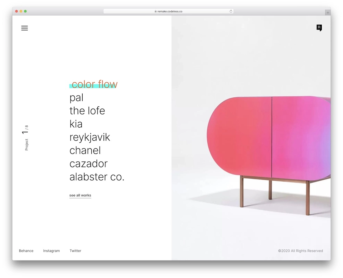 remake minimal website template