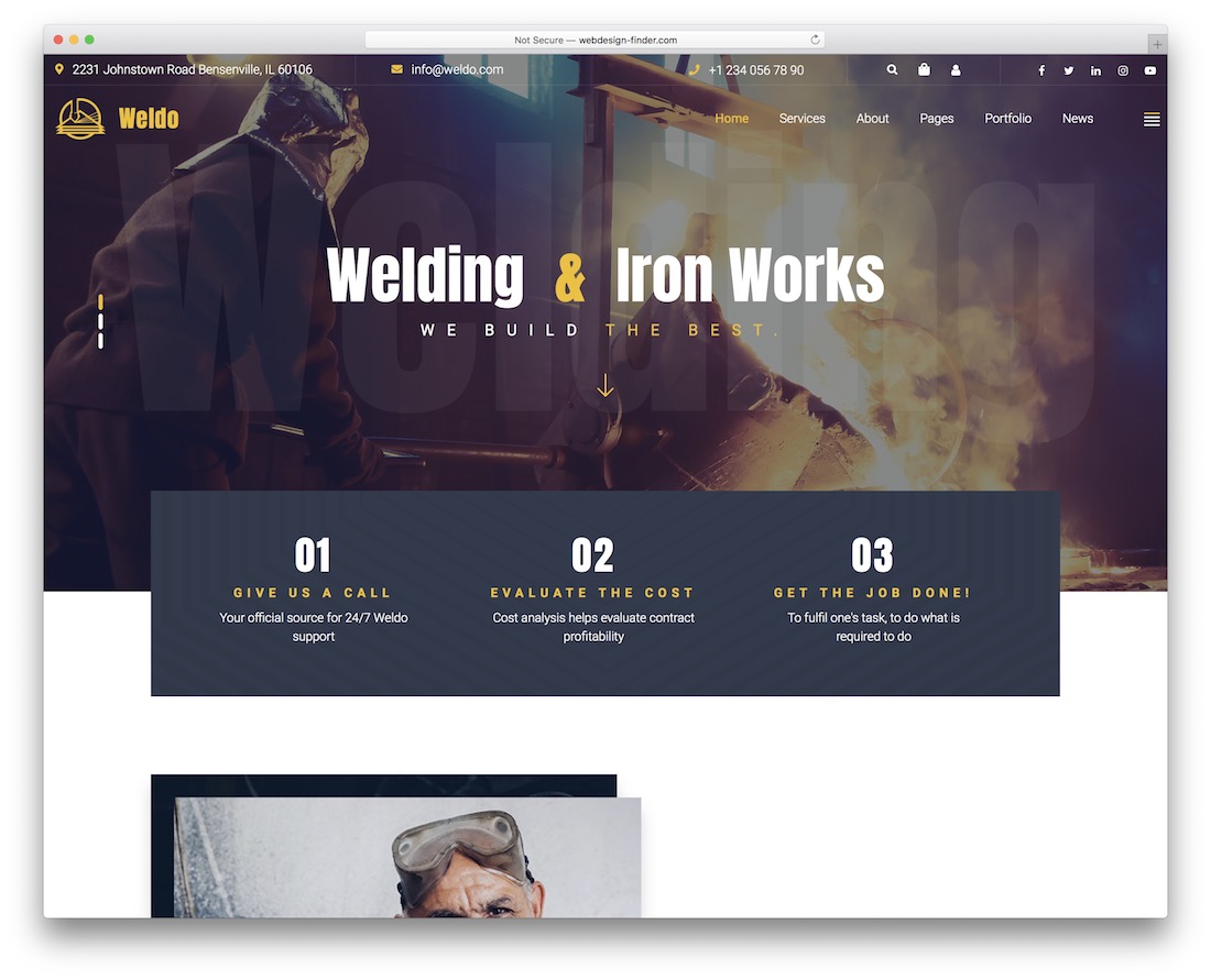 tema de wordpress de soldagem weldo