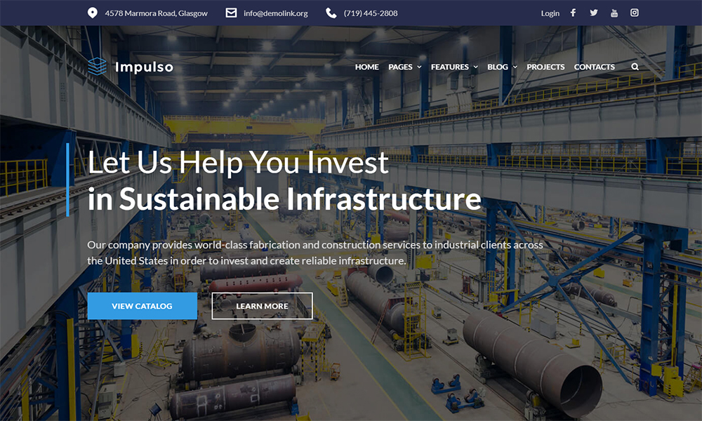 Impulso - Tema WordPress do elemento industrial da empresa