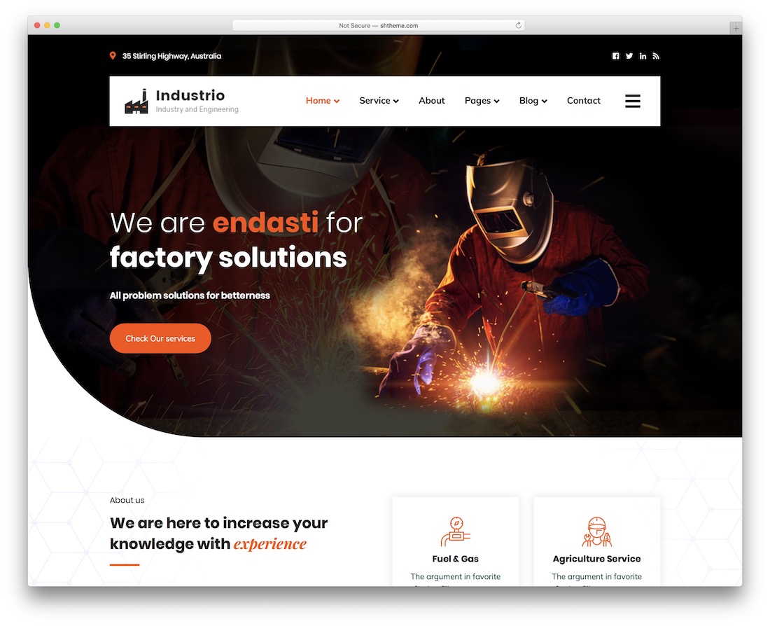 modelo de site de soldagem industrio