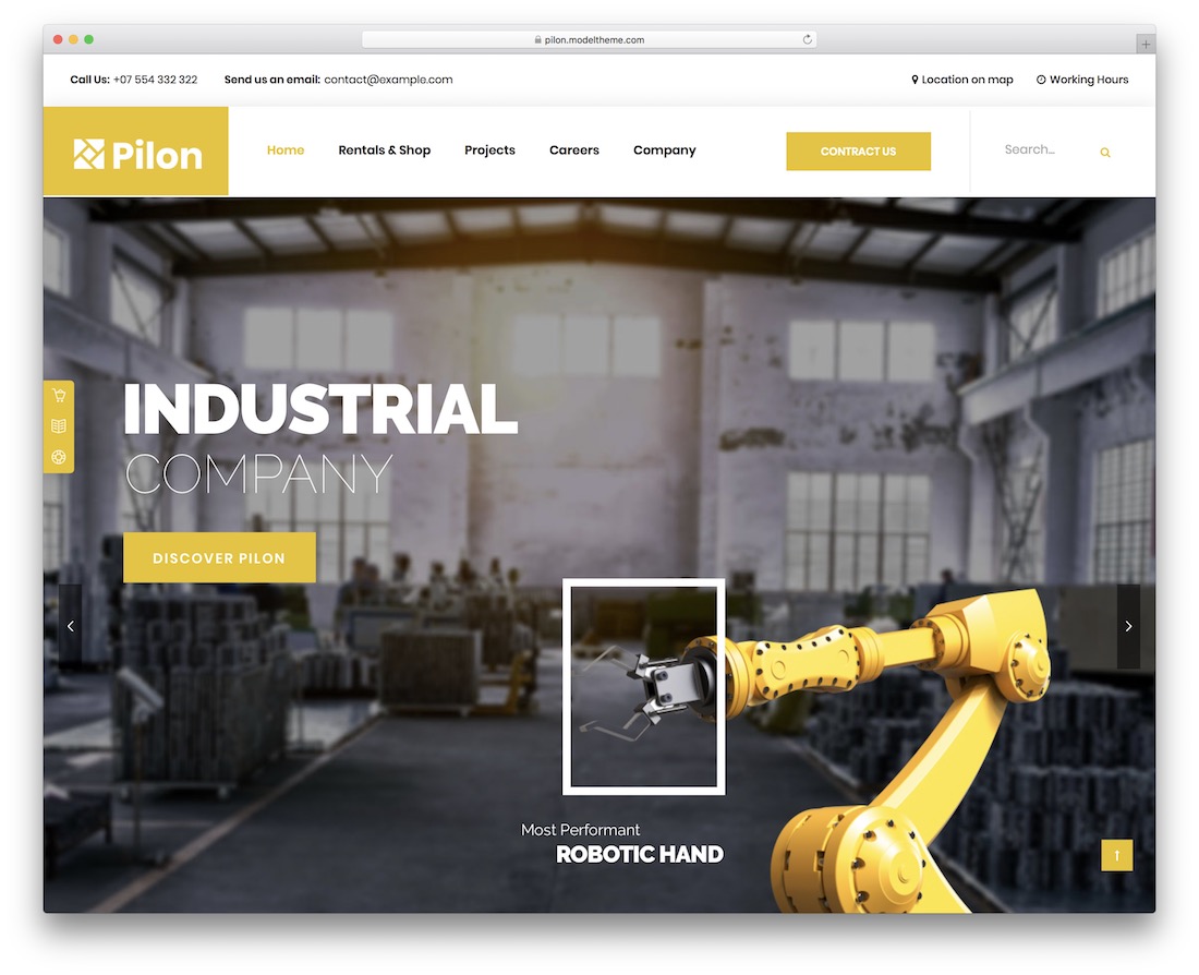 modelo de site de soldagem pilon