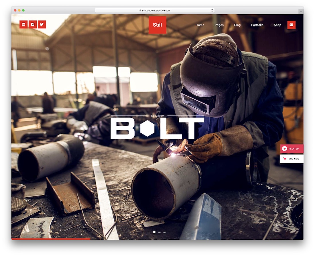 modelo de site de soldagem stal