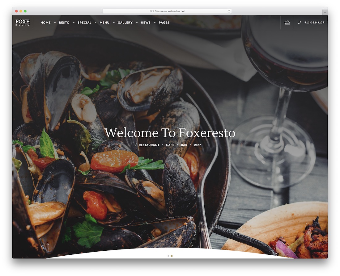 modelo de site de catering foxeresto