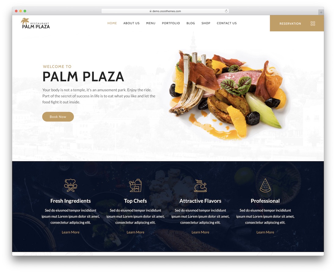 tema palmplaza catering wordpress