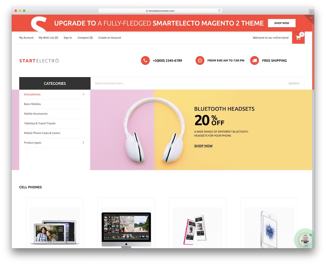 modèle magento gratuit startelectro