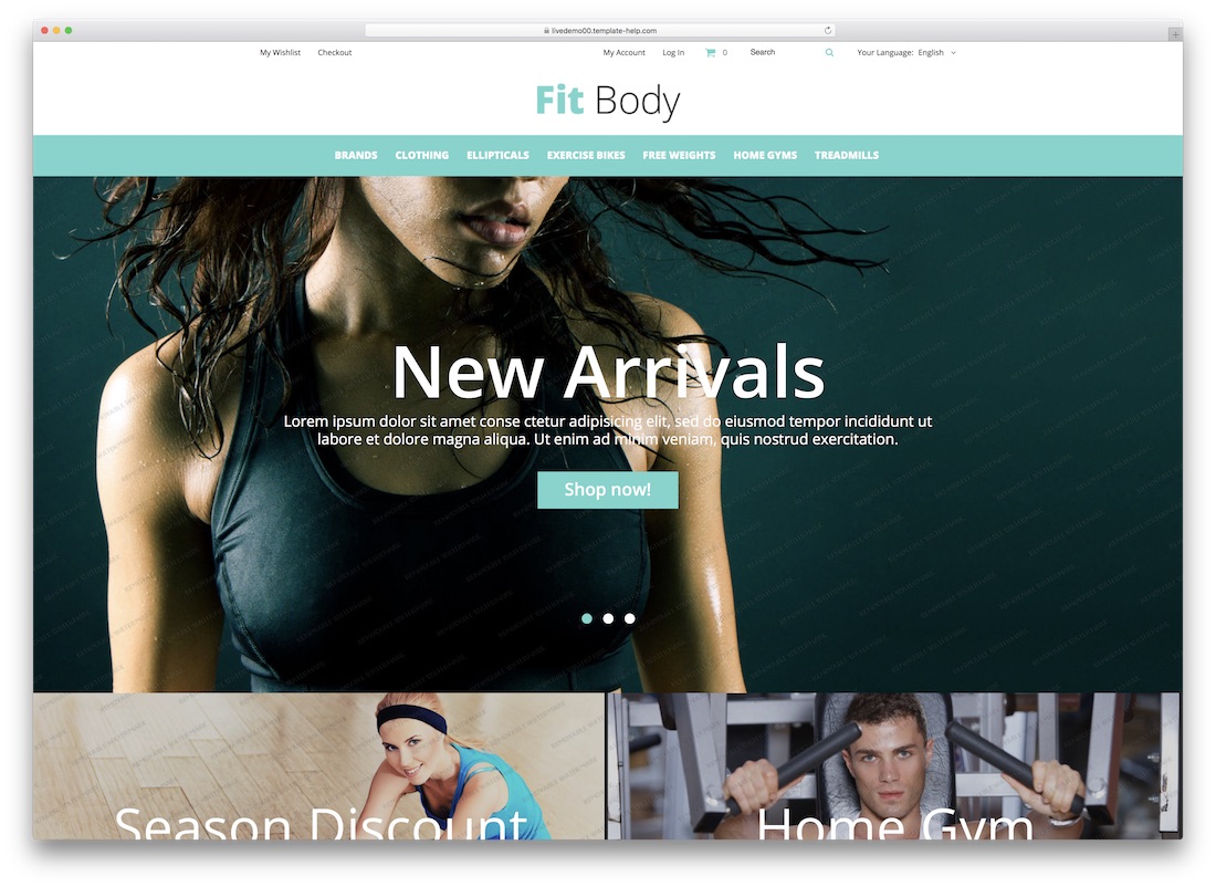 modèle magento fitbody
