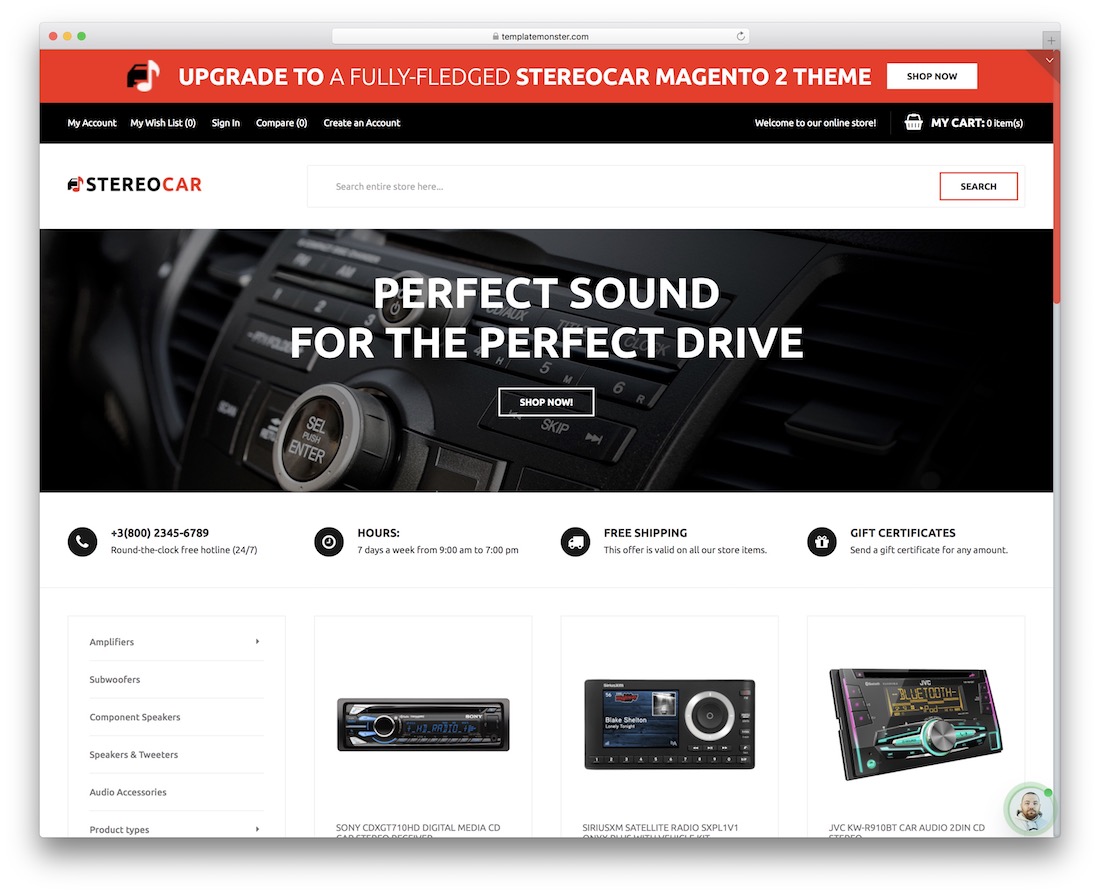 modèle magento gratuit stéréo de voiture