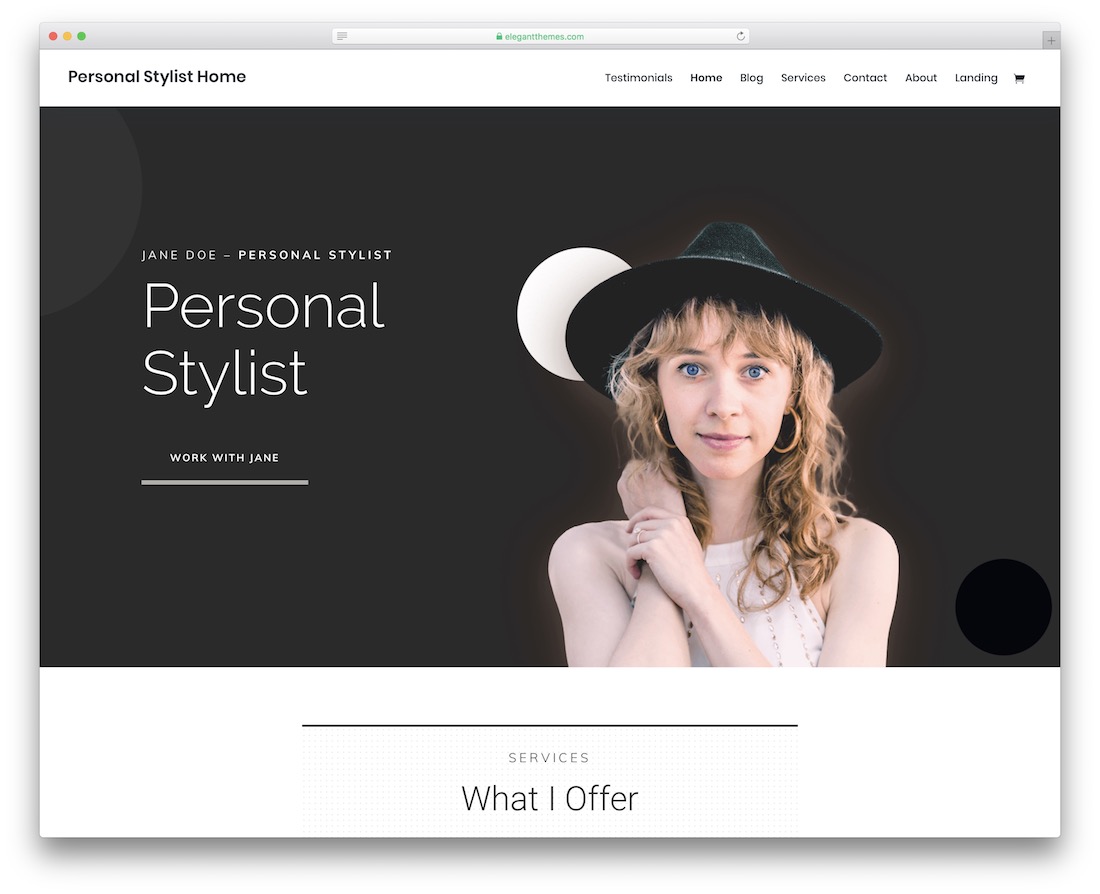 modelo de site pessoal de bootstrap divi