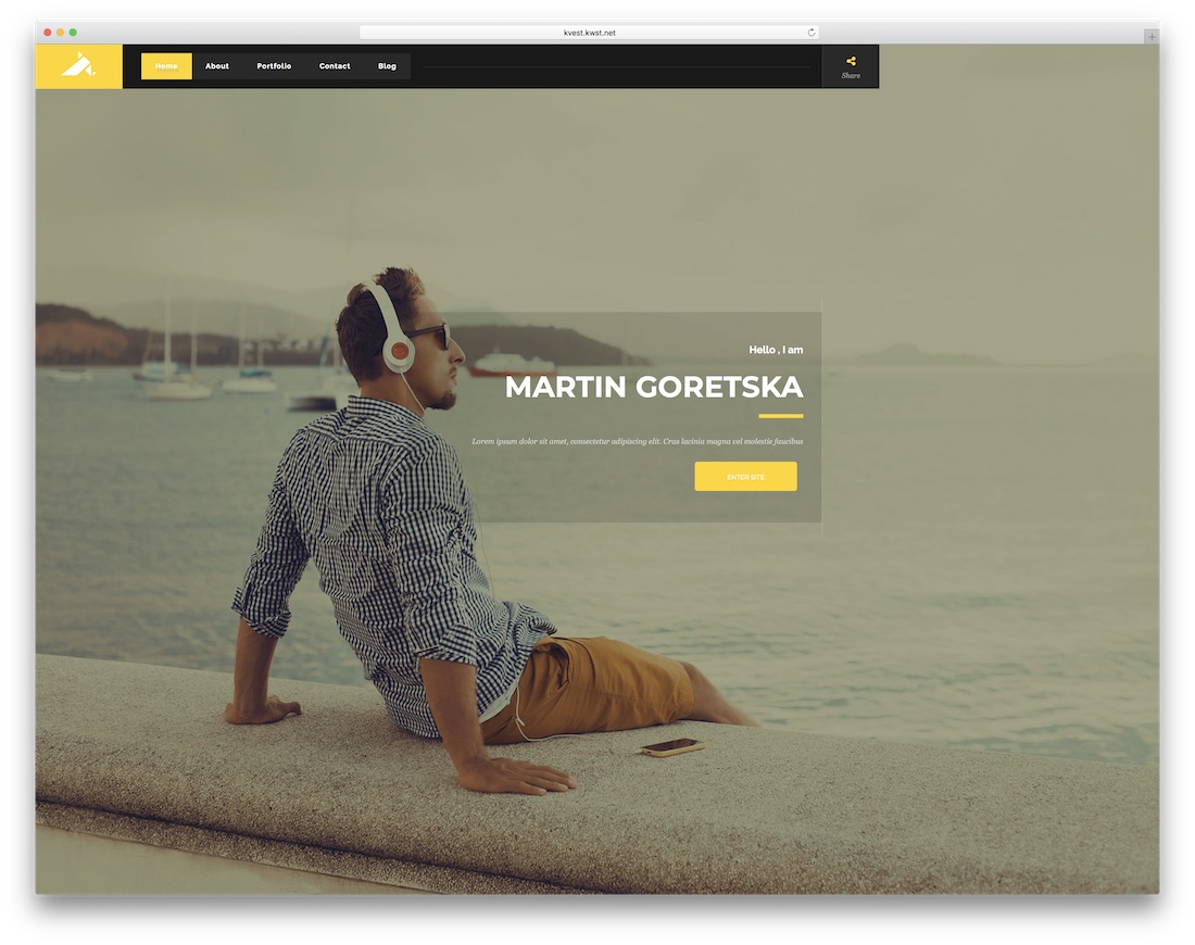 modelo de site pessoal de bootstrap kvest