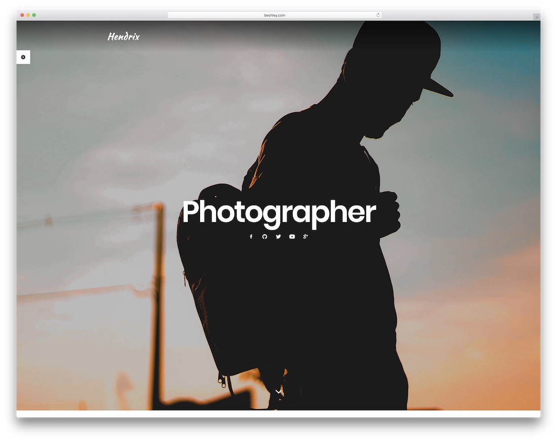 modelo de site pessoal hendrix bootstrap