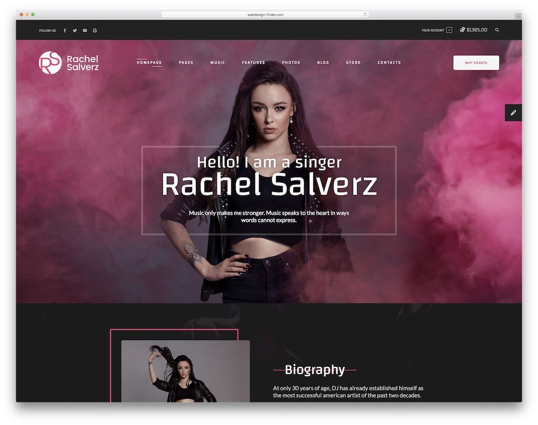 cantor bootstrap modelo de site pessoal