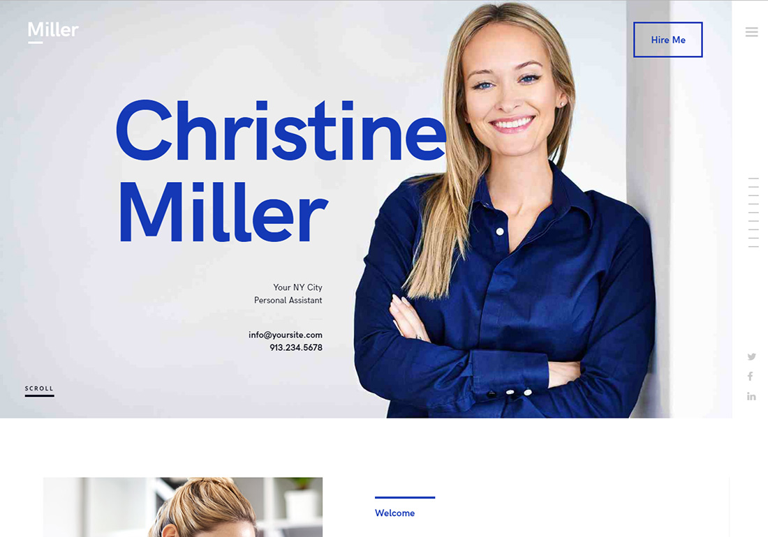 Miller Virtual AssistantWebサイトテンプレート