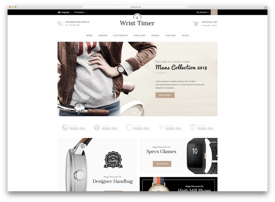 thème opencart de minuterie de poignet