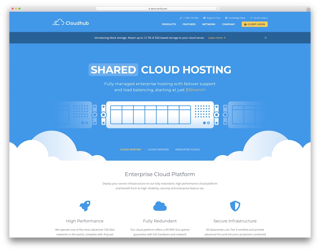 cloudhub移动友好网站模板