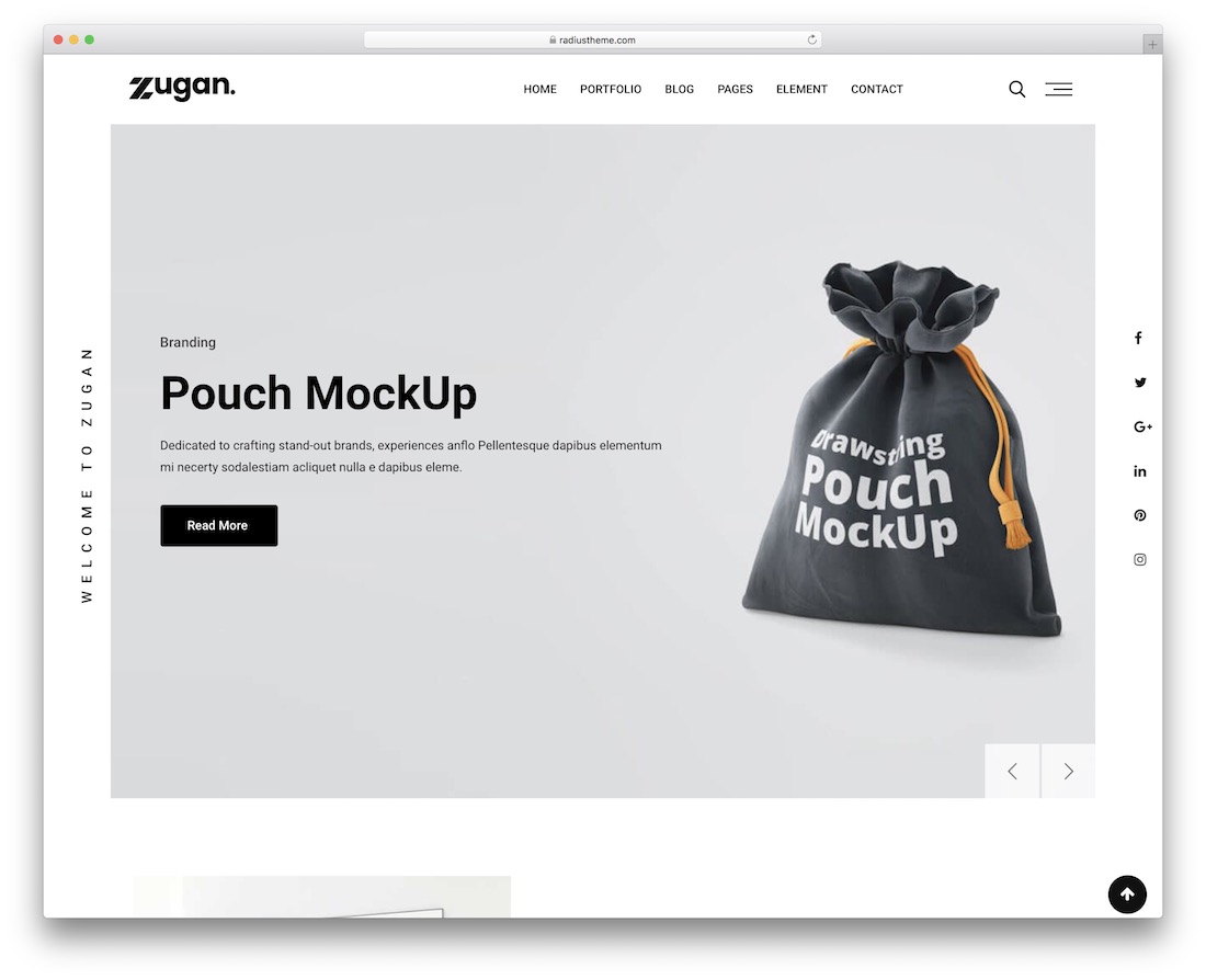 șablon de site web de design grafic zugan