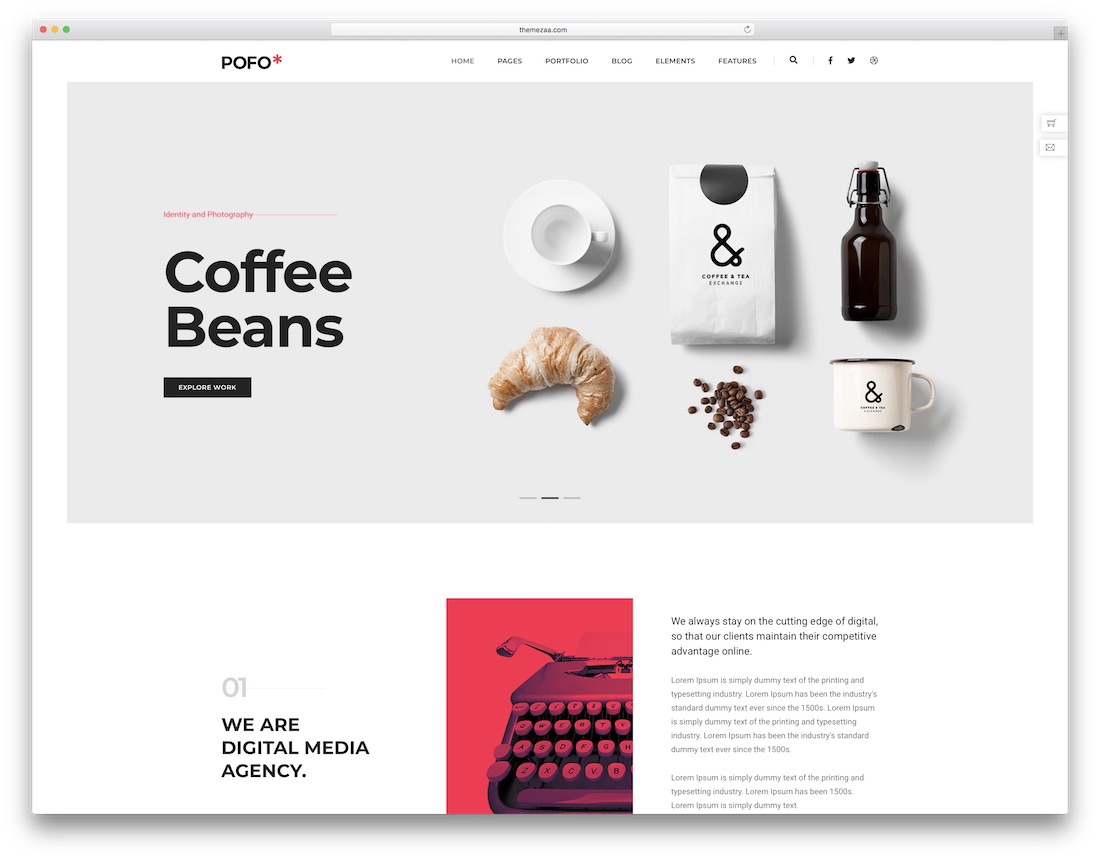 șablon site web de design grafic pofo