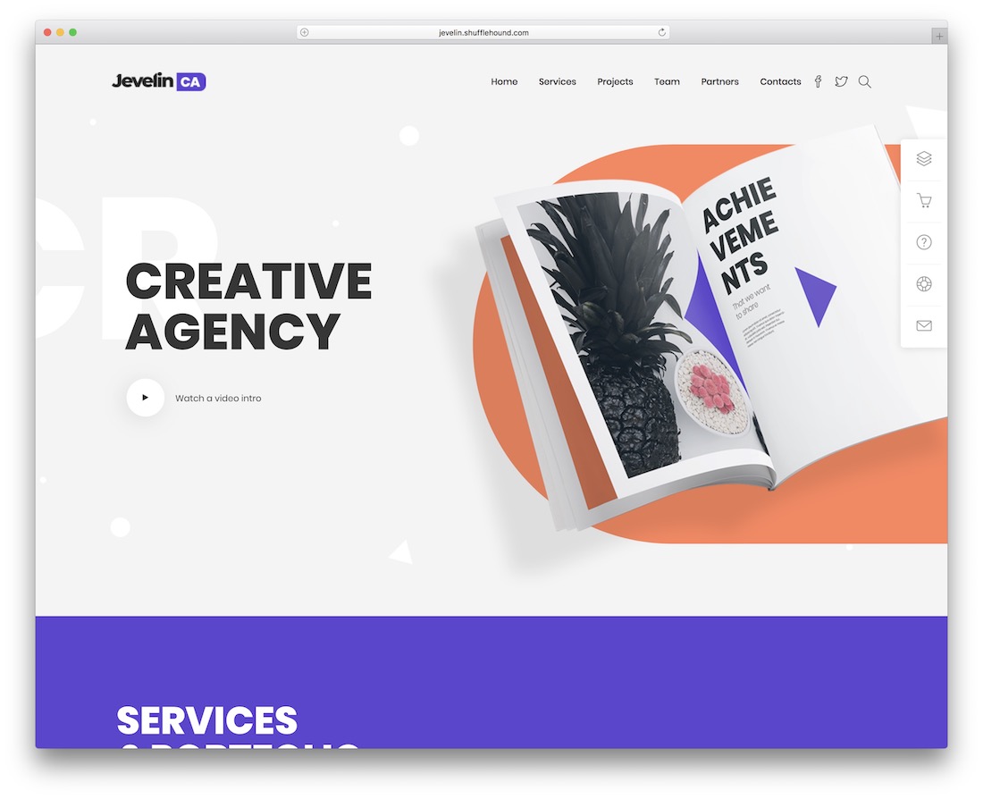șablon site web de design grafic jevelin