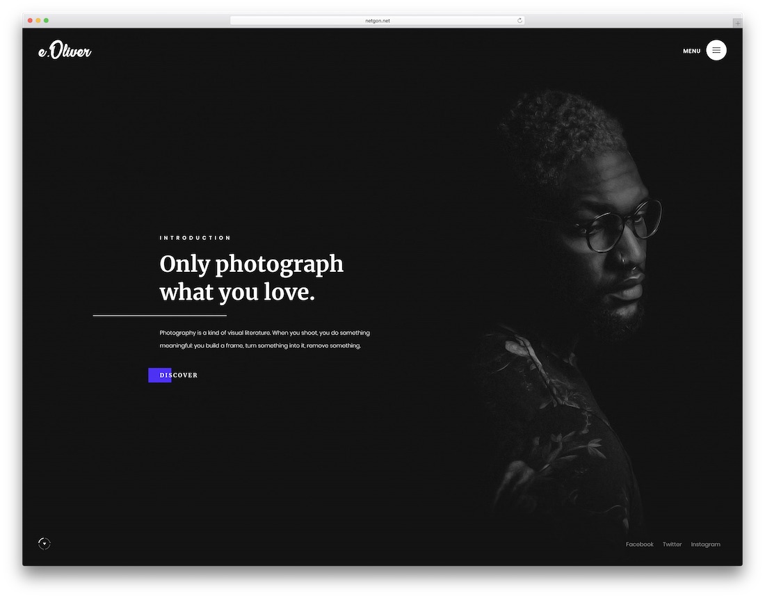 șablon site web de design grafic oliver