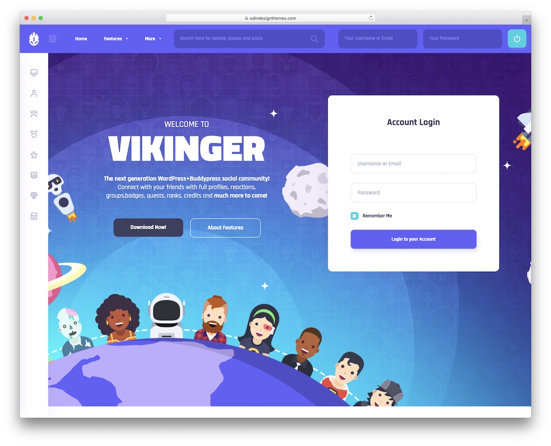тема wordpress сообщества vikinger